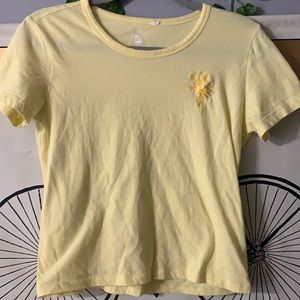 women's yellow floral top